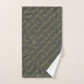 Typographie de Noël Vert or Motif#36 ID1009 (Serviette à main)