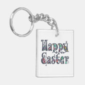 Typographie de Pâques joyeuse | Porte-clé (Devant gauche)