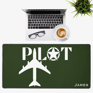 Typographie de pilote et avion minimaliste personn