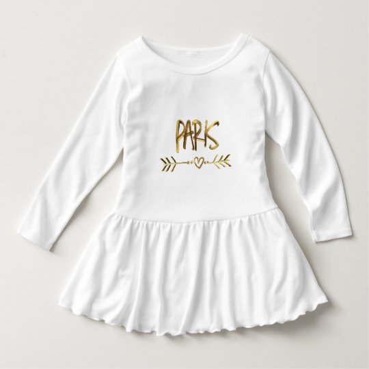 Typographie de regard d'or de la France d'amour de Robe Manches Longues