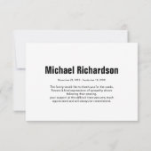 Typographie de remerciement Carte de remerciements (Dos)