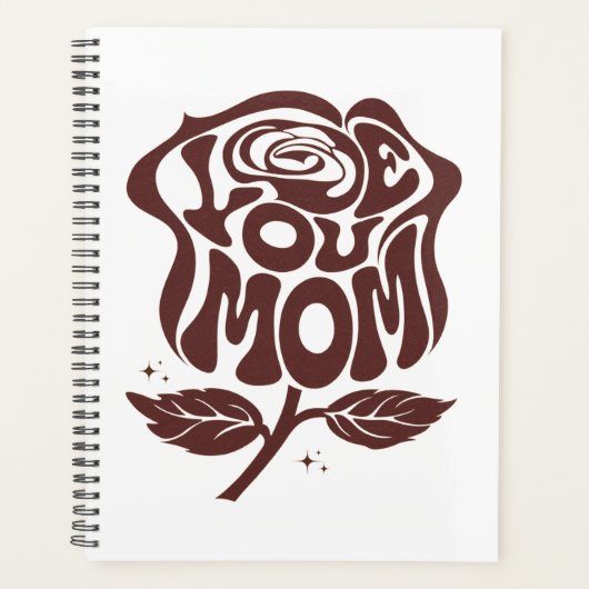 Typographie de rose pour maman que j'aime (Devant)
