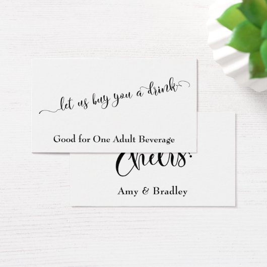 Typographie de script Billet de boisson avec/Modif (Bureau)