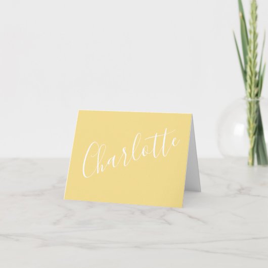 Typographie de script chic Nom personnalisé Jaune (Devant)