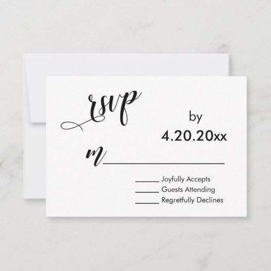 Typographie de script élégant, RSVP de mariage min (Devant)
