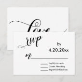 Typographie de script élégant, RSVP de mariage min (Devant / Derrière)