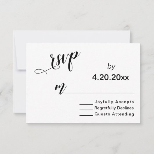 Typographie de script élégant, RSVP de mariage min (Devant)