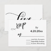 Typographie de script élégant, RSVP de mariage min (Devant / Derrière)