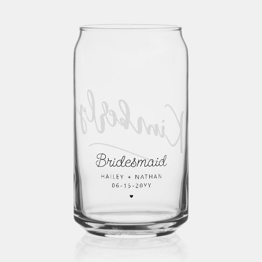 Typographie de script Elégante de Bridesmaid perso (Verso)