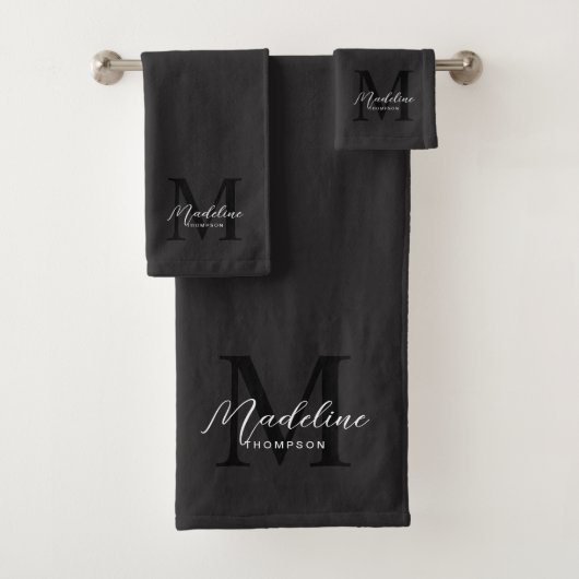 Typographie de script noir moderne Monogramme init (En situation)