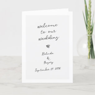Typographie de script Programme de mariage Ordre d