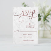 Typographie de script Rose Gold & Réponse RSVP en (Debout devant)