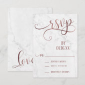 Typographie de script Rose Gold & Réponse RSVP en (Devant / Derrière)
