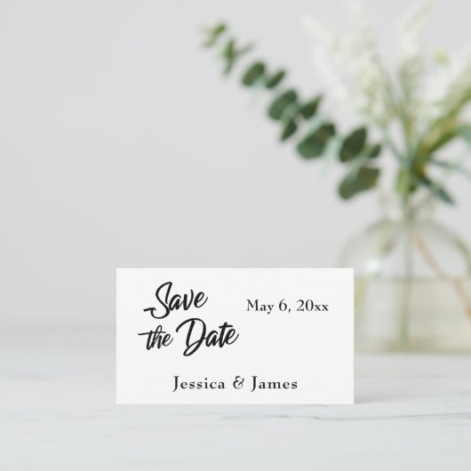 Typographie de script simple Enregistrer la carte  (Debout devant)