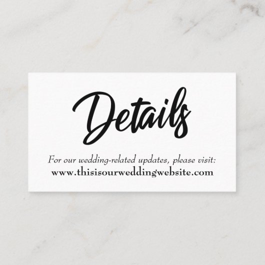 Typographie de script simple Enregistrer la carte  (Dos)