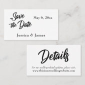Typographie de script simple Enregistrer la carte  (Devant / Derrière)