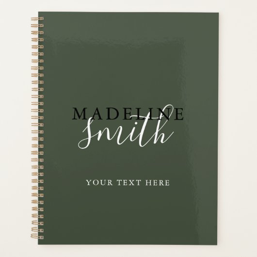 Typographie de script vert foncé moderne (Devant)