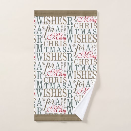 Typographie de souhaits chauds Rouge/Vert ID589 (Serviette à main)