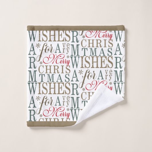 Typographie de souhaits chauds Rouge/Vert ID589 (Gant de toilette)