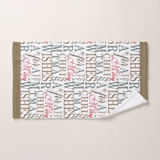 Typographie de souhaits chauds Rouge/Vert ID589 (Serviette à main)