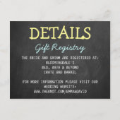 Typographie de tableau moderne Cartes de détails M (Dos)