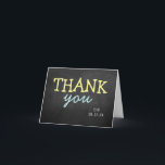 Typographie de tableau moderne Mariage Merci<br><div class="desc">Cartes postales de Mariage de Typographie de tableau moderne. Ajoutez votre libellé personnalisé à cette conception à l'aide des cases "Modifier ce modèle de conception" situées à droite de l'élément, ou cliquez sur le bouton bleu "Customiser" pour arranger le texte, modifier les polices et les couleurs et ajouter des informations...</div>