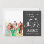 Typographie de tableau noir Carte photo de Noël (Devant)