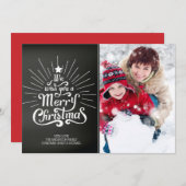 Typographie de tableau noir Joyeux Carte photo de  (Devant / Derrière)