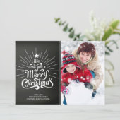 Typographie de tableau noir Joyeux Carte photo de  (Debout devant)