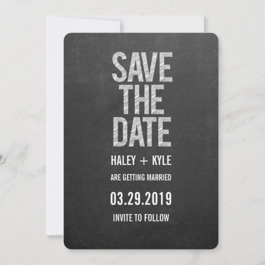 Typographie de tableau noir pour Save the Date (Dos)