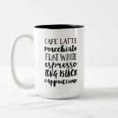 Typographie des amateurs de café Mug à deux tons (Gauche)