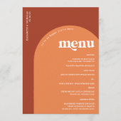 Typographie des années 70 rétro | Menu Mariage (Devant)