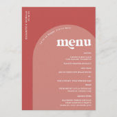 Typographie des années 70 rétro | Menu Mariage (Devant)