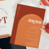 Typographie des années 70 rétro | Menu Mariage