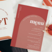 Typographie des années 70 rétro | Menu Mariage