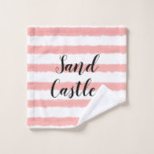 Typographie des coquillages rose jaune Bleu Blancs (Gant de toilette)