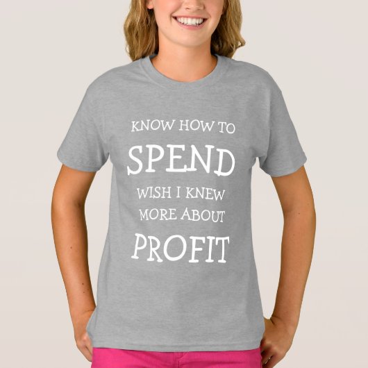 Typographie des dépenses et des profits T-shirt pe (Devant)