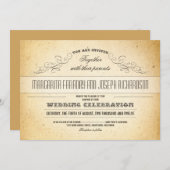 typographie design design invitations de mariage v (Devant / Derrière)