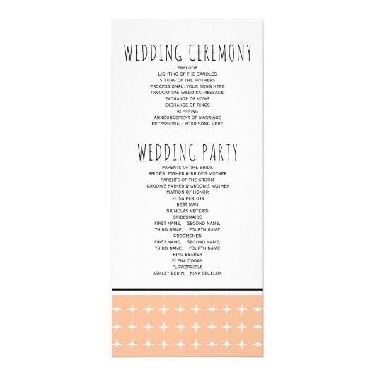 Typographie dessinée à la main programme de mariag (Dos)