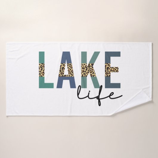 Typographie d'impression de Lake Life Cheetah (Serviette de bain)