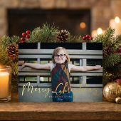 Typographie d'or Joyeux Noël Photo de vacances