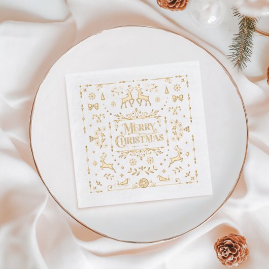 Typographie dorée Joyeux Noël Fêtes