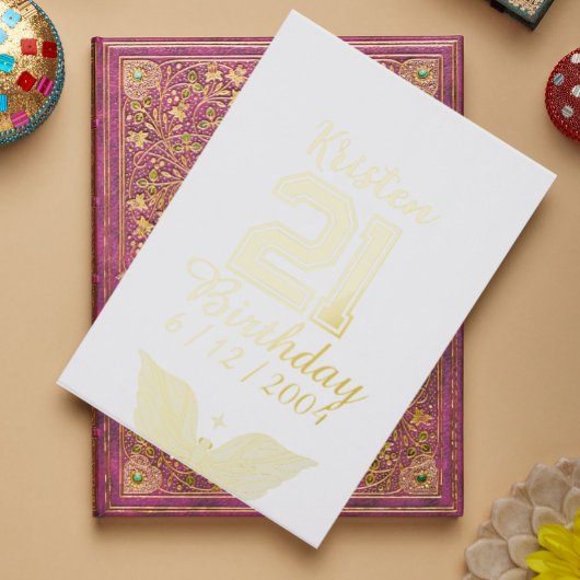Typographie dorée personnalisée pour 21e anniversa