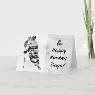 Typographie du joueur de hockey Carte de Noël