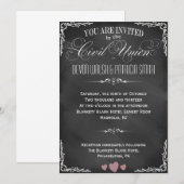 Typographie du tableau noir Invitation d'union civ (Devant / Derrière)