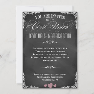Typographie du tableau noir Invitation d'union civ