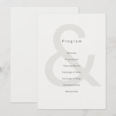 Typographie éditoriale Programme de mariage (Devant / Derrière)