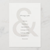 Typographie éditoriale Programme de mariage (Devant)