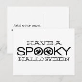 Typographie éffrayante Carte postale Halloween (Devant / Derrière)