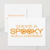 Typographie éffrayante Carte postale Halloween (Devant / Derrière)